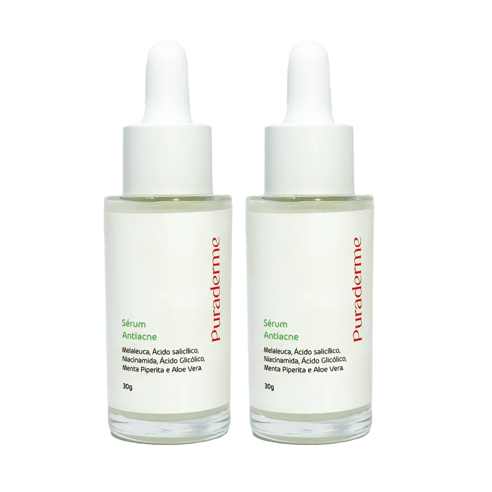 Kit 2 — 2 frascos Sérum Antiacne Puraderme (Mais Vendido)
